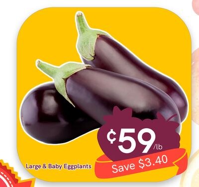 Large & Baby Eggplants