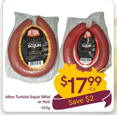 Afon Turkish Sojuk (Mild or Hot)