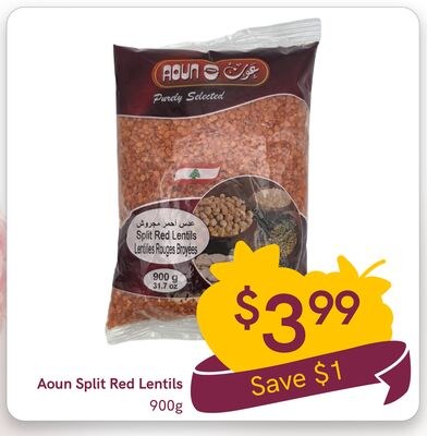 Aoun Split Red Lentils