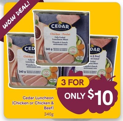 Cedar Luncheon (Chicken or Chicken & Beef)