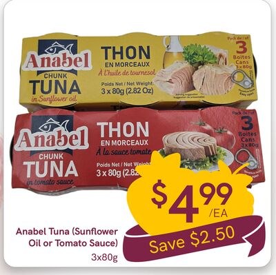 Anabel Tuna (Sunflower Oil or Tomato Sauce)