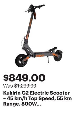 Kukirin G2 Electric Scooter – 45 km/h Top Speed…