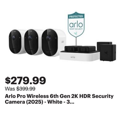 Arlo Pro Wireless 6th Gen 2K HDR Security Camer…