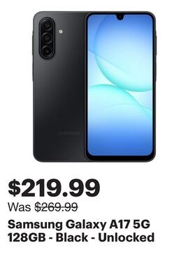Samsung Galaxy A17 5G 128GB - Black - Unlocked