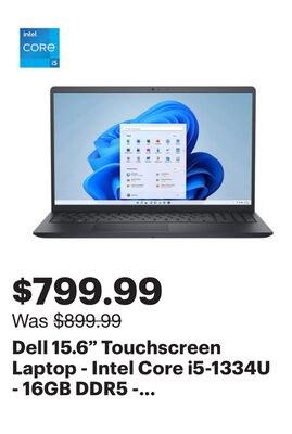Dell 15.6" Touchscreen Laptop - Intel Core i5-1…