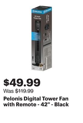 Pelonis Digital Tower Fan with Remote - 42" - B…