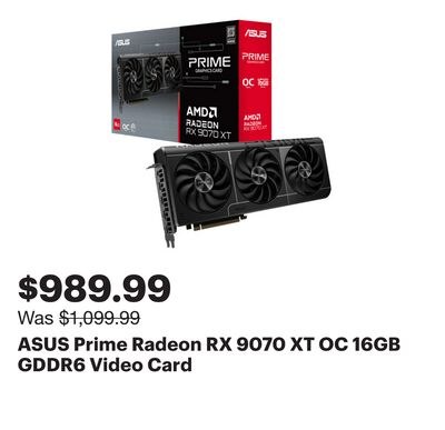 ASUS Prime Radeon RX 9070 XT OC 16GB GDDR6 Vide…