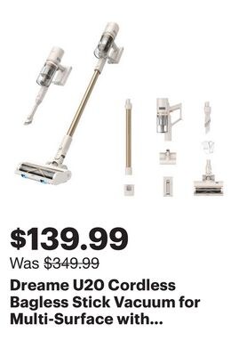 Dreame U20 Cordless Bagless Stick Vacuum for Mu…