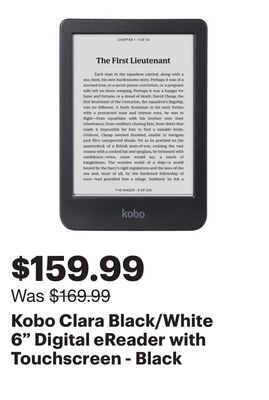 Kobo Clara Black/White 6" Digital eReader with …