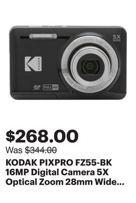 KODAK PIXPRO FZ55-BK 16MP Digital Camera 5X Opt…