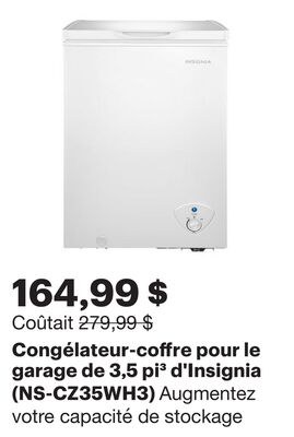 Congélateur-coffre pour le garage de 3,5 pi³ d'…