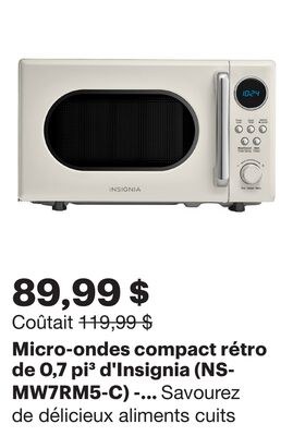 Micro-ondes compact rétro de 0,7 pi³ d'Insignia…