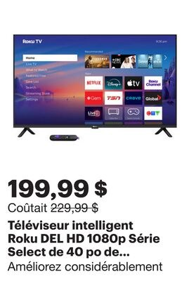 Téléviseur intelligent Roku DEL HD 1080p Série …