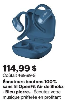 Écouteurs boutons 100 % sans fil OpenFit Air de…