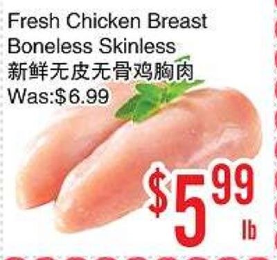 Fresh Chicken Breast Boneless Skinless