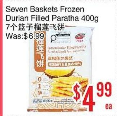 Seven Baskets Frozen Durian Filled Paratha 400g