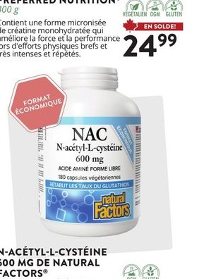 N-Acétyl-L-Cystéine 600 mg Natural Factors