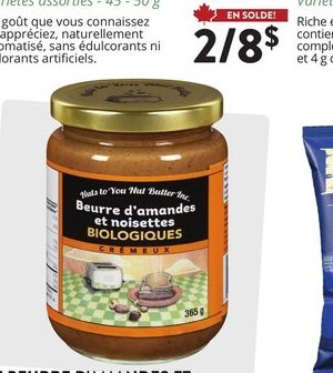 Le Beurre d'amandes et noisettes biologiques de…