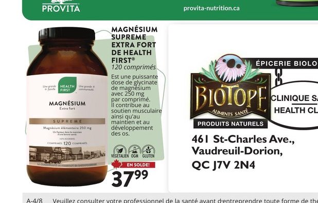 Magnésium Suprême Extra-fort de Health First