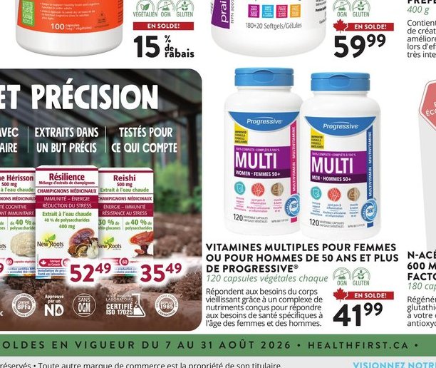 VITAMINES MULTIPLES POUR FEMMES DE PROGRESSIVE