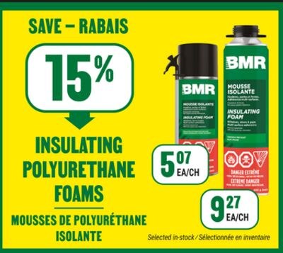 Save 15% on insulating polyurethane foams