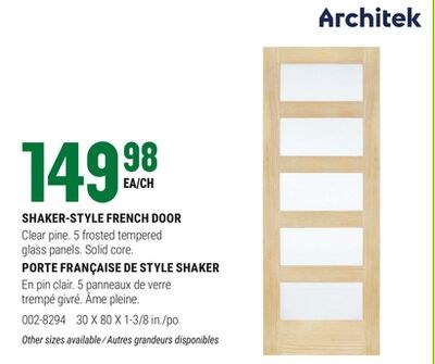 SHAKER-STYLE FRENCH DOOR