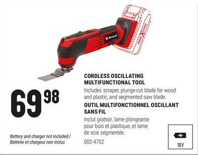 CORDLESS OSCILLATING MULTIFUNCTIONAL TOOL