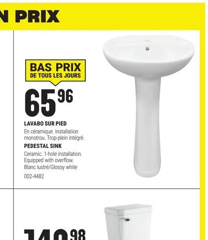 Lavabo sur pied
