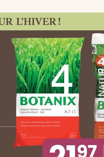 Engrais pour pelouse Botanix - Étape 4 (Automne)