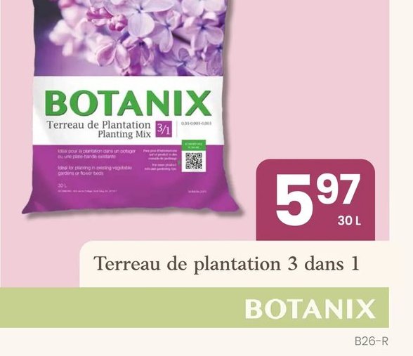 BOTANIX Terreau de plantation 3 dans 1