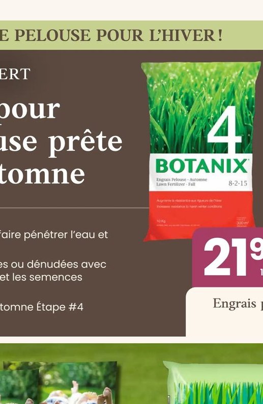 Engrais pour pelouse Botanix Étape 4 (Automne)