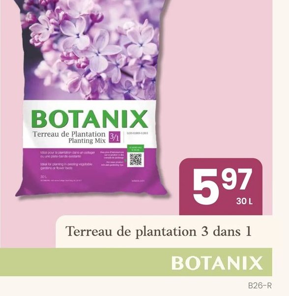 Botanix Terreau de plantation 3 dans 1