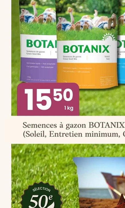 Semences à gazon Botanix Soleil