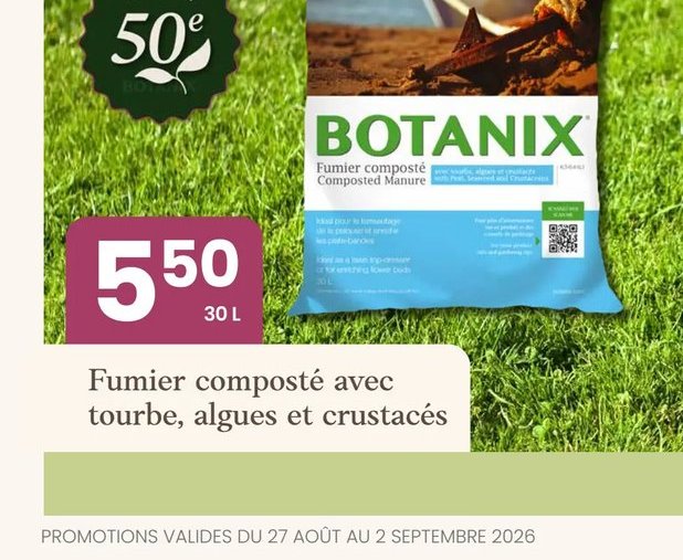 Fumier composté avec tourbe, algues et crustacé…