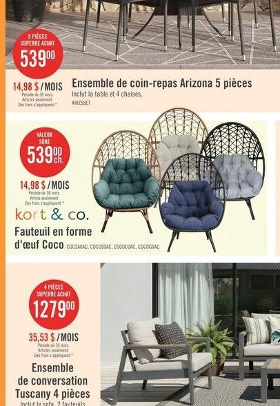 Ensemble de coin-repas Arizona 5 pièces