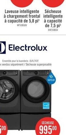 Laveuse Electrolux à la vapeur à chargement fro…