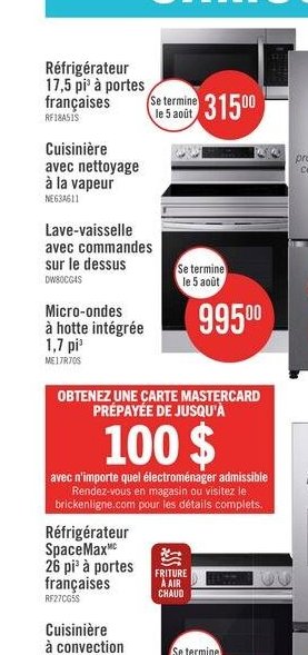 Réfrigérateur Samsung 17.3 pi à portes français…