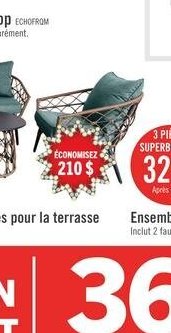 Ensemble 3 pièces avec grand lit