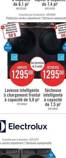 Laveuse Electrolux à la vapeur à chargement fro…