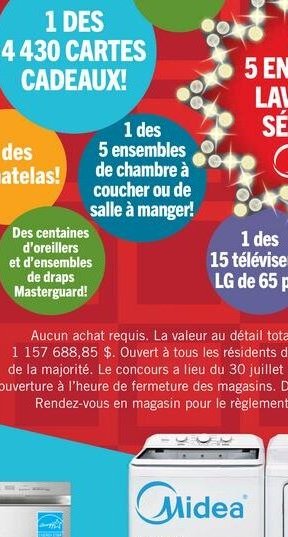 Lave-linge Midea à capacité de 4.5 pi³