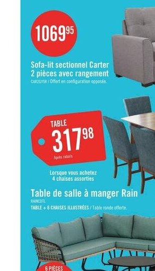 Sofa-lit sectionnel Carter 2 pièces