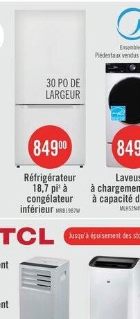 Réfrigérateur Midea 18 pi congélateur