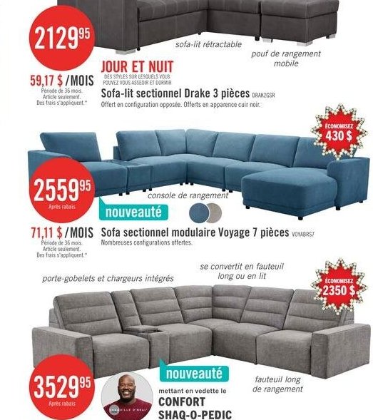 Sofa-lit sectionnel Éden 2 pièces