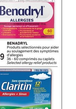 CLARITIN Produits sélectionnés