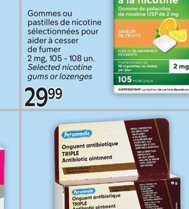 Gommes ou pastilles de nicotine