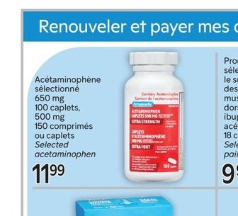 Acétaminophène sélectionnée