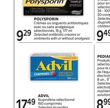 ADVIL Ibuprofène sélectionné