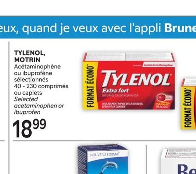 TYLENOL, MOTRIN Acétaminophène ou Ibuprofène