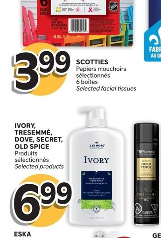 Ivory, Trésemmé, Dove, Secret, Old Spice Produi…