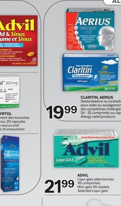 Advil Cold & Sinus Rhume et Sinus